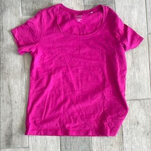 Chico's Pink Fitted Short Sleeve T-Shirt